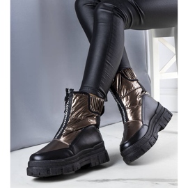 BM Giovanni zlatne prošivene čizme za snijeg zlatni 1