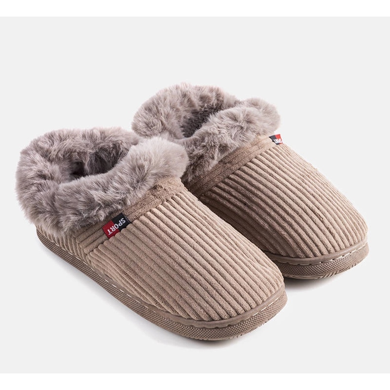 Ruest muške smeđe visoke papuče smeđa 1