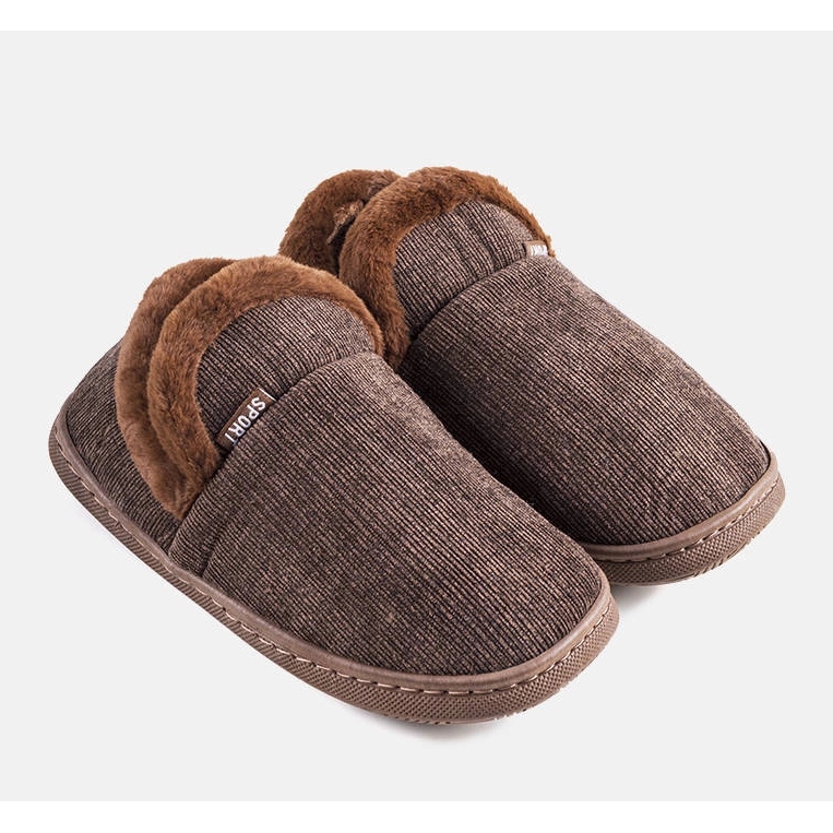 Muške smeđe visoke papuče Voltar smeđa 1