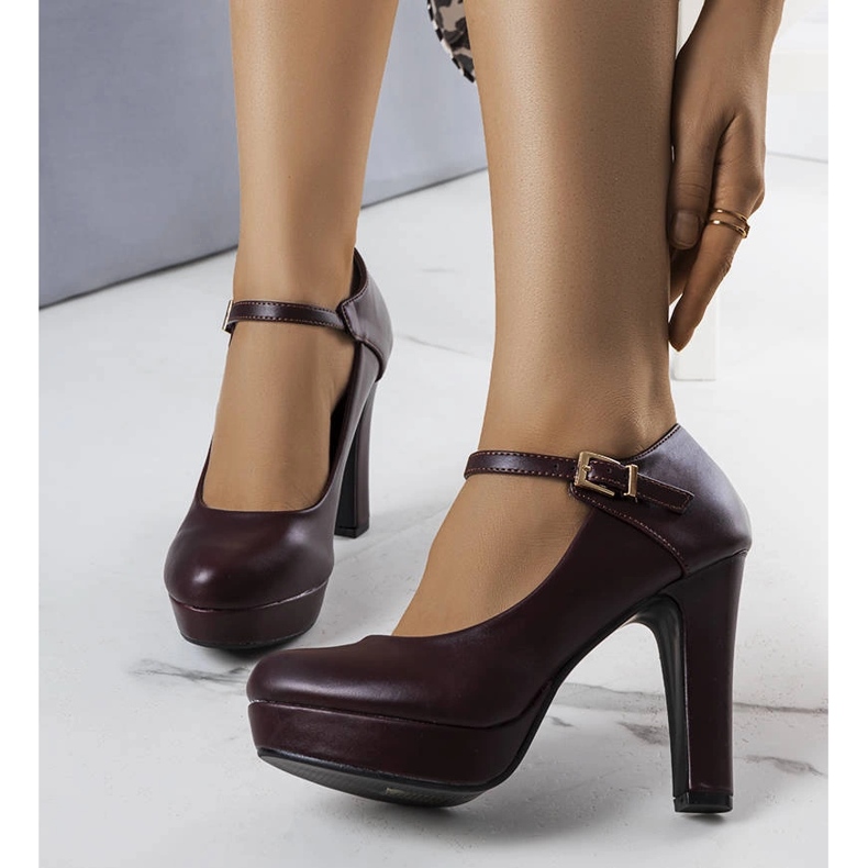 Bordo cipele s visokom petom od Bryce smeđa 1