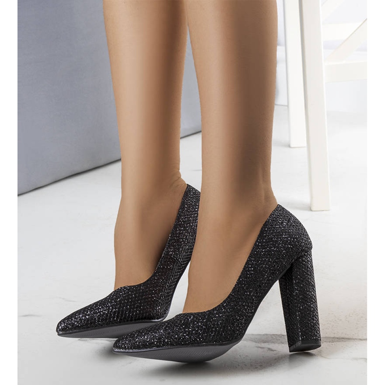 BM Belle crne brokatne cipele s petom crna 1