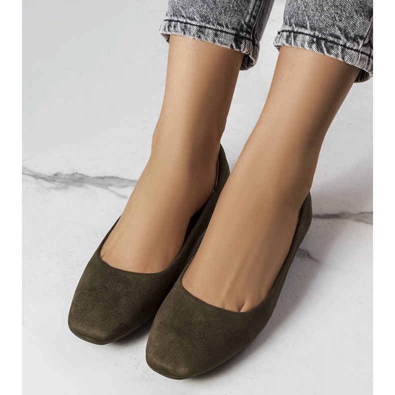 Jules zelene balerinke od eko antilop kože zelena 1