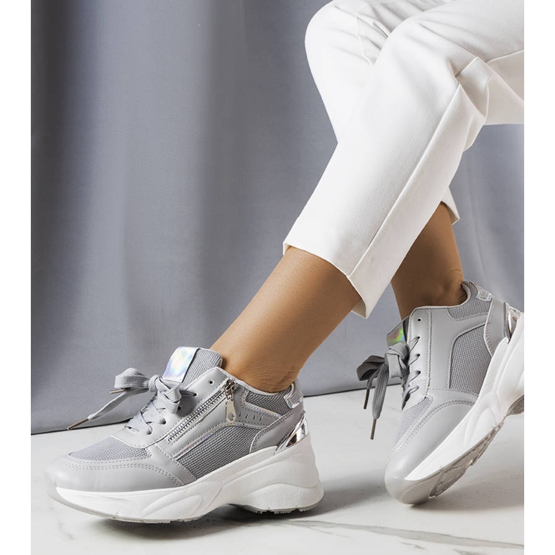 Sive tenisice na klin od Stacey siva 1