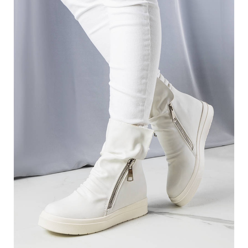 PA1 Bijele Monique čizme na klin bijela 2