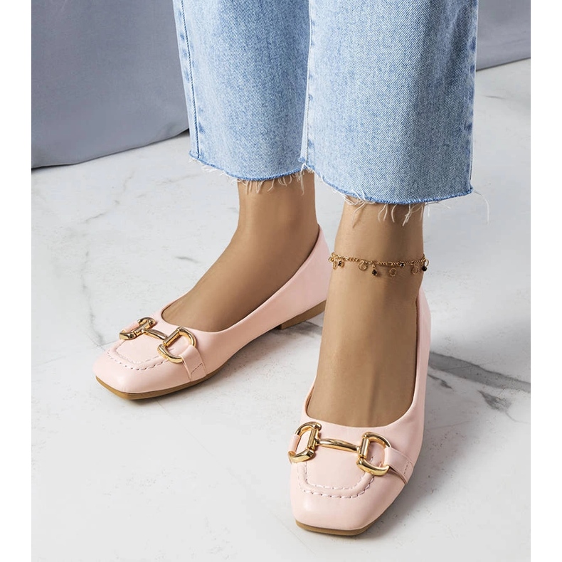 Ružičaste balerinke sa zlatnim ukrasima od Iris ružičasta 1