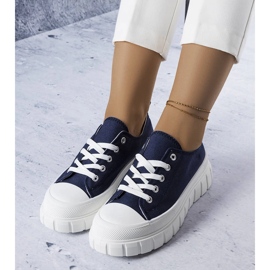 Mornarsko plave platform tenisice iz Bellemarea plava 1