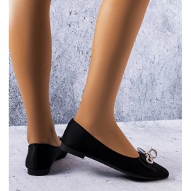 Crne balerinke s mašnom i kamenčićima iz LaGardea crna 1