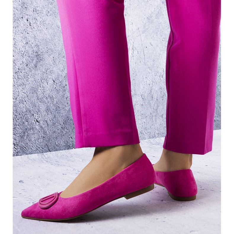 Ružičaste balerinke od Grignon eko brušene kože ružičasta 1