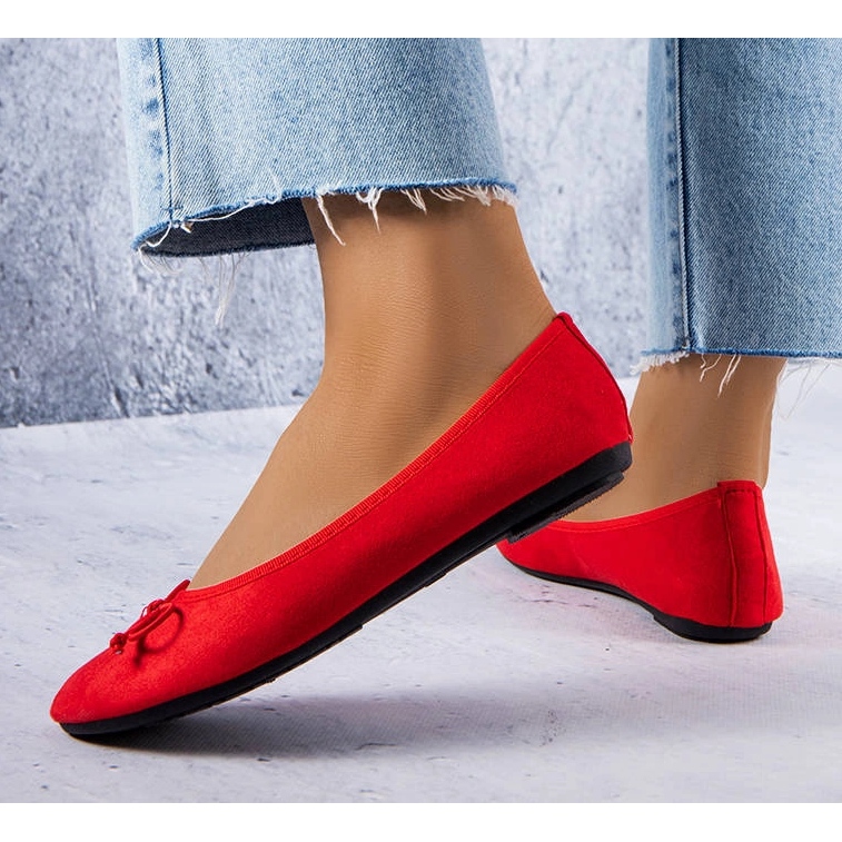 Crvene balerinke s Chandonnet mašnom crvena 1