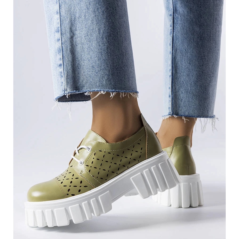 Zelene ažurne masivne cipele iz Camusa zelena 1