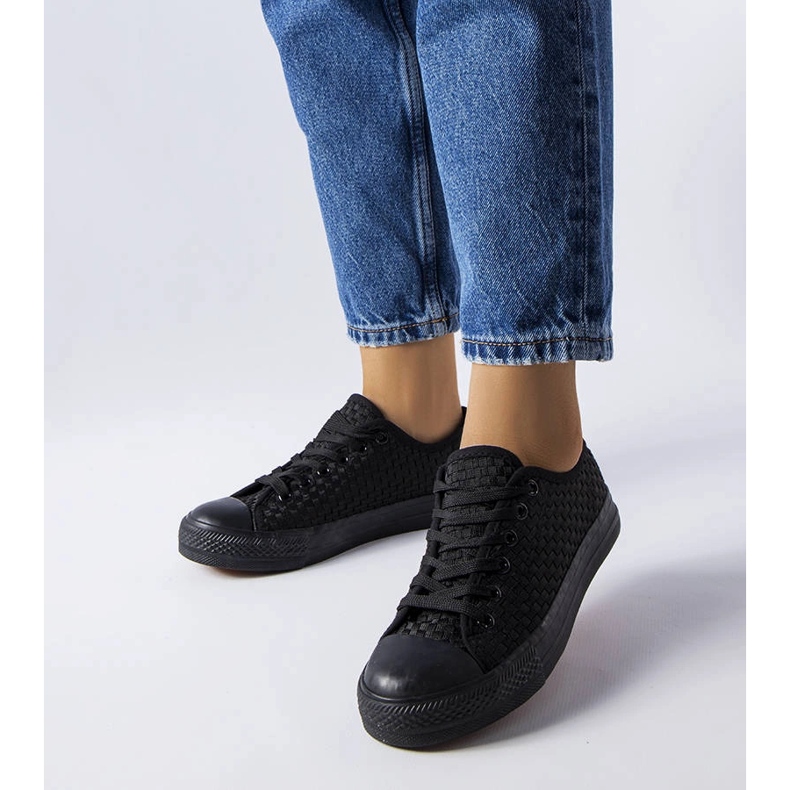 Crne tenisice od tkane tkanine iz Thibodeaua crna 1