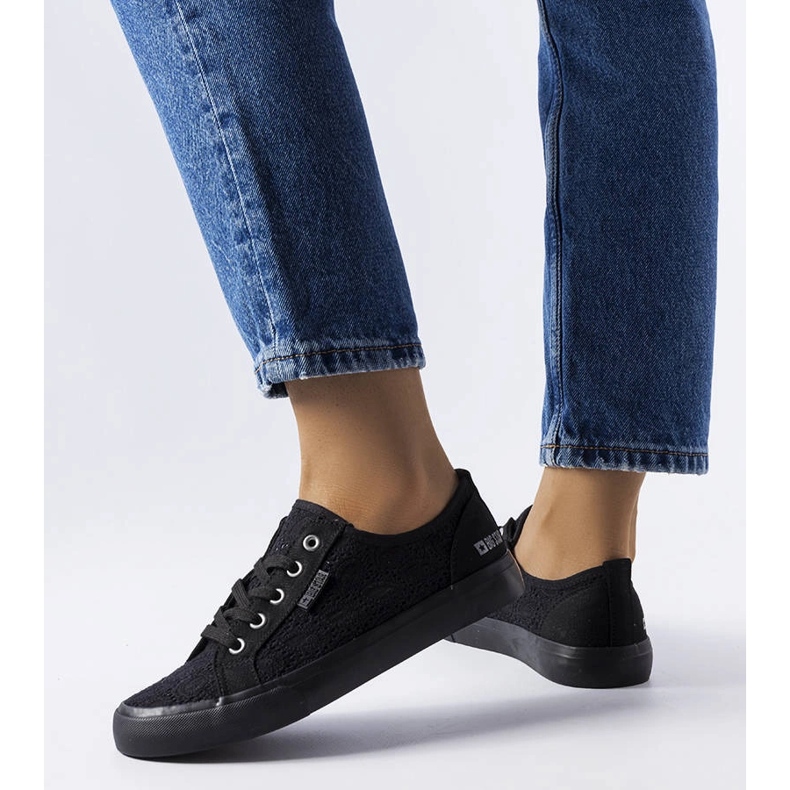 Big Star crne čipkaste tenisice JJ247064 crna 1