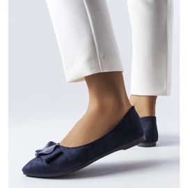 Mornarskoplave balerinke ukrašene Rémy kamenčićima plava 1