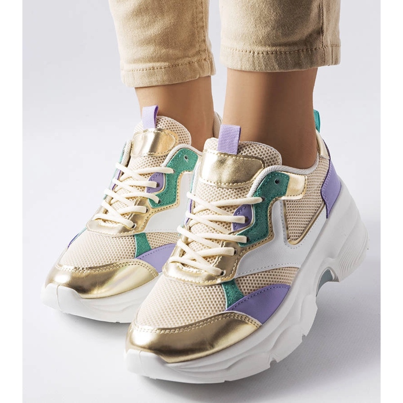 Ženske bijele i zlatne tenisice marke Séguin bež 1