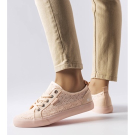 Ružičaste tenisice s vezom Big Star JJ274059 ružičasta 1