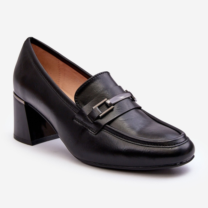 Vinceza Kožne cipele na visoku petu Black Idona crna 2