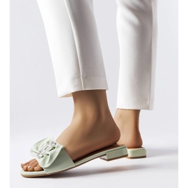 Zelene elegantne papuče sa kamenčićima iz Fifi zelena 1