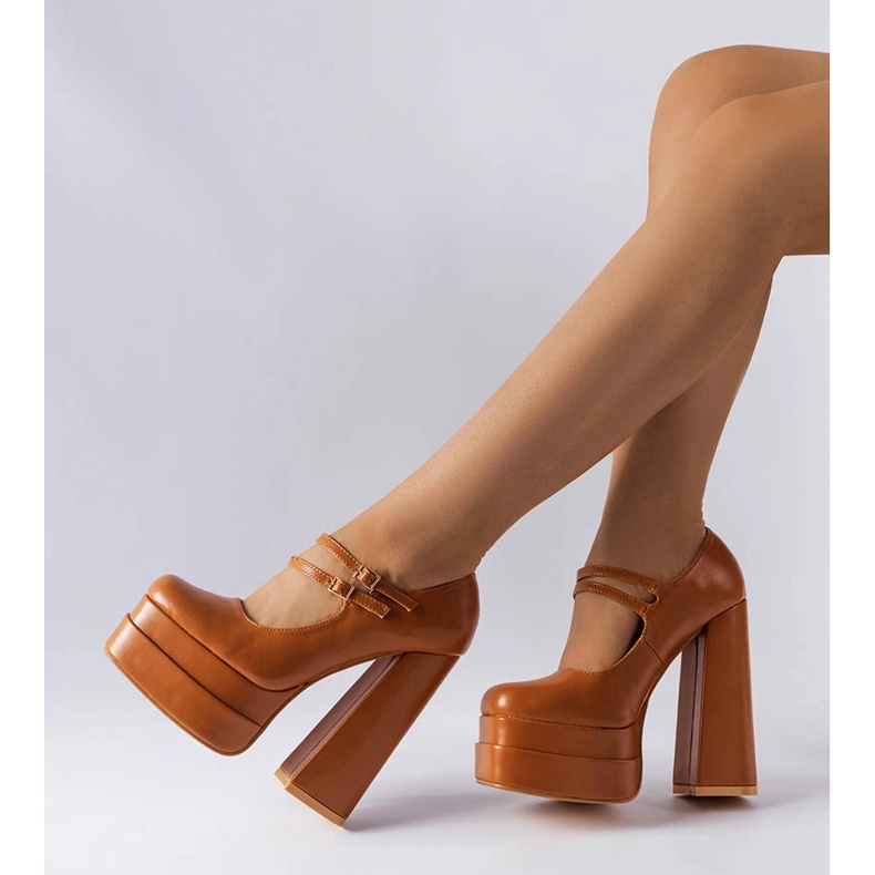 Smeđe cipele s visokom petom od Chouinard smeđa 1