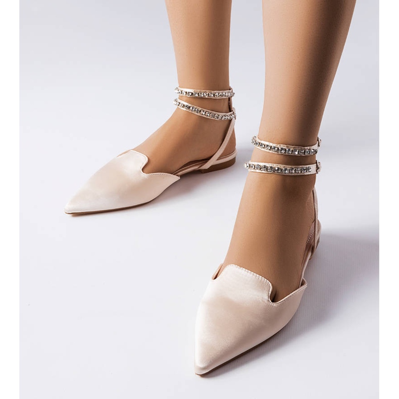 Hewes sandale bež boje sa satenskom završnicom 1