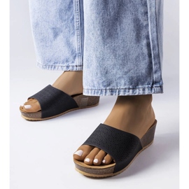 Bourque crne ažurne klinaste klizače crna 1