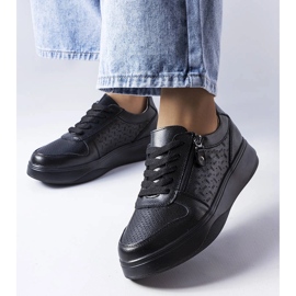 Crne kožne cipele ukrašene Jezzi patentnim zatvaračem crna 1