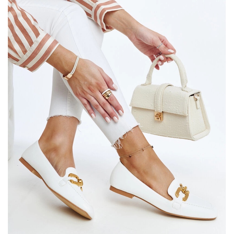 Rousseau bijele natikače s kopčom bijela 1