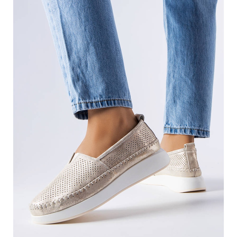 Noruega zlatne otvorene cipele zlatni 1