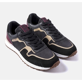 Big Star LL174125 crne tenisice od brušene kože crna 1