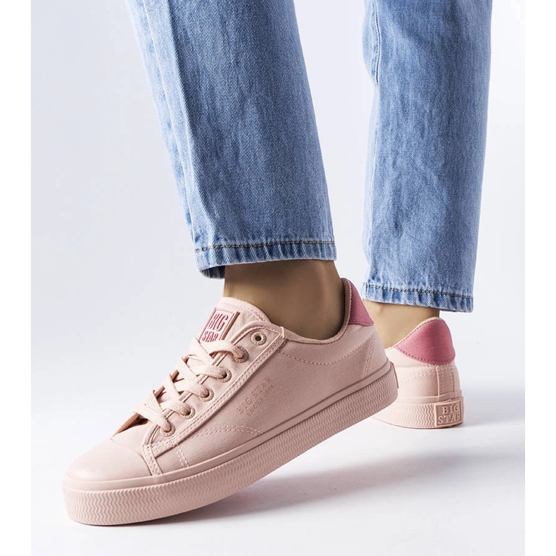 Ružičaste tenisice od tkanine iz Big Star LL274095 ružičasta 1