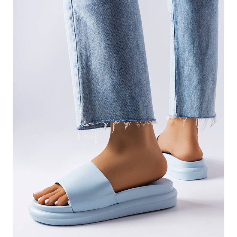 BM Paquette plave papuče na platformu plava 2