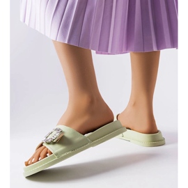 Zeleni dijapozitivi ukrašeni Griegsvei cirkonima zelena 2