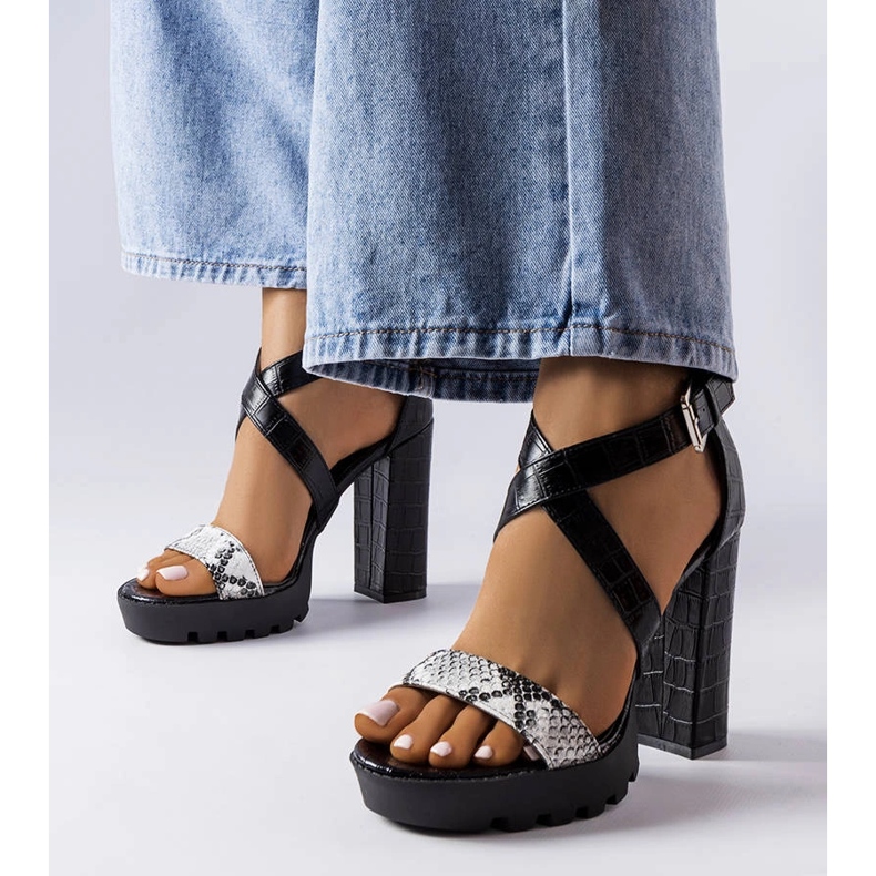 Sandale s uzorkom bijele zmije iz Trépaniera bijela 1