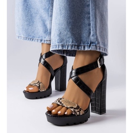 Smeđe sandale s uzorkom zmije iz Trépaniera smeđa 1