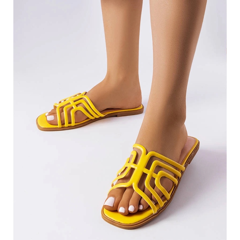 Ženske žute papuče Gandy žuta boja 1