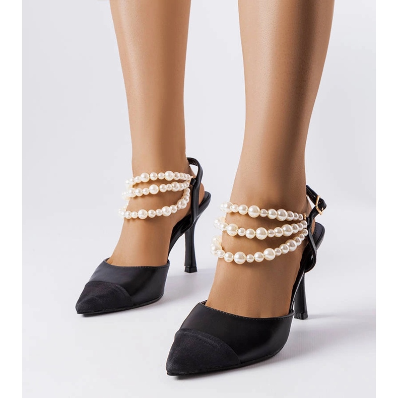 Ridge crne štikle s perlama crno 1