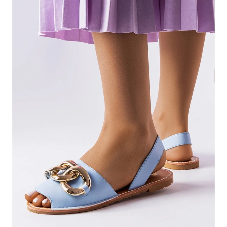 Plave sandale ukrašene lancem iz Germaine plava 1