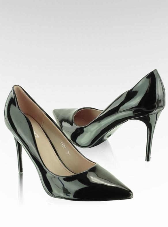 Lakirane potpetice Wave Side Black crno 2