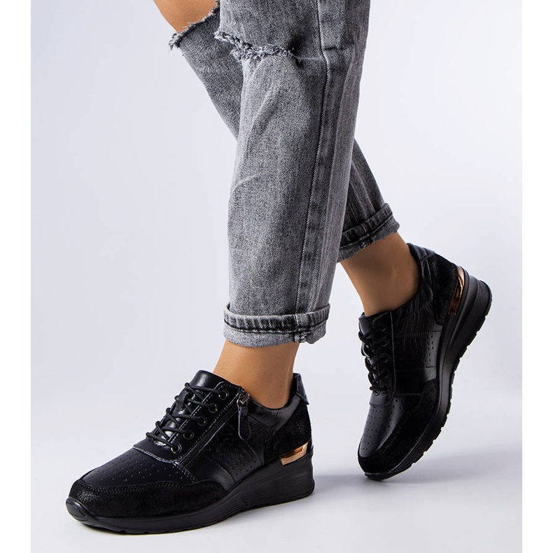 Jazzar crne ažur kožne cipele crna 1