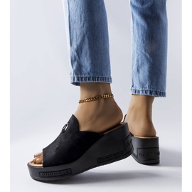 BM Vincez crne sandale na visoke klinove crna 1