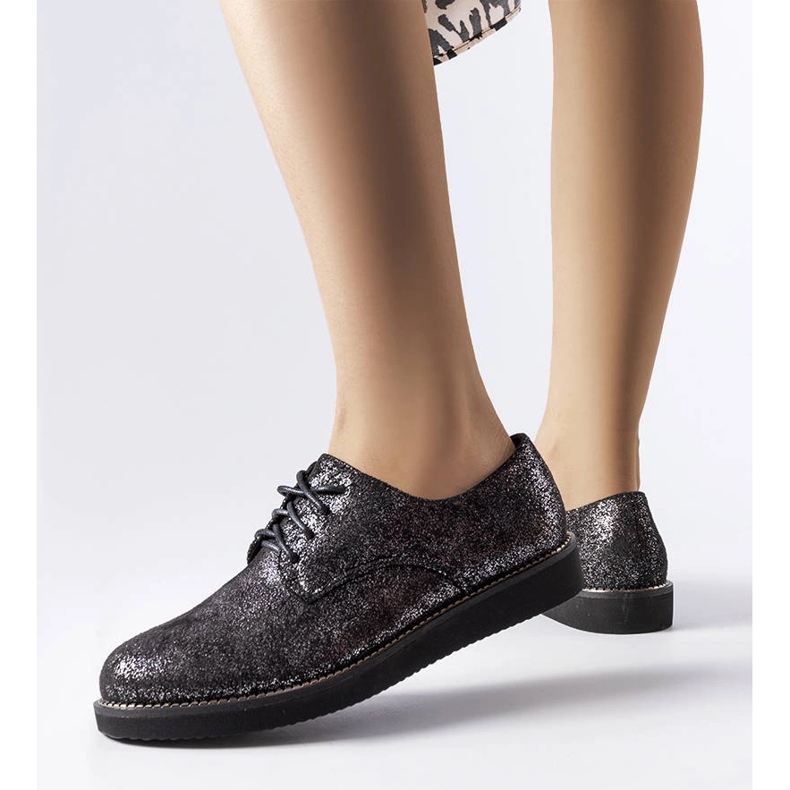 Crne svjetlucave brokatne cipele s groblja crna 1