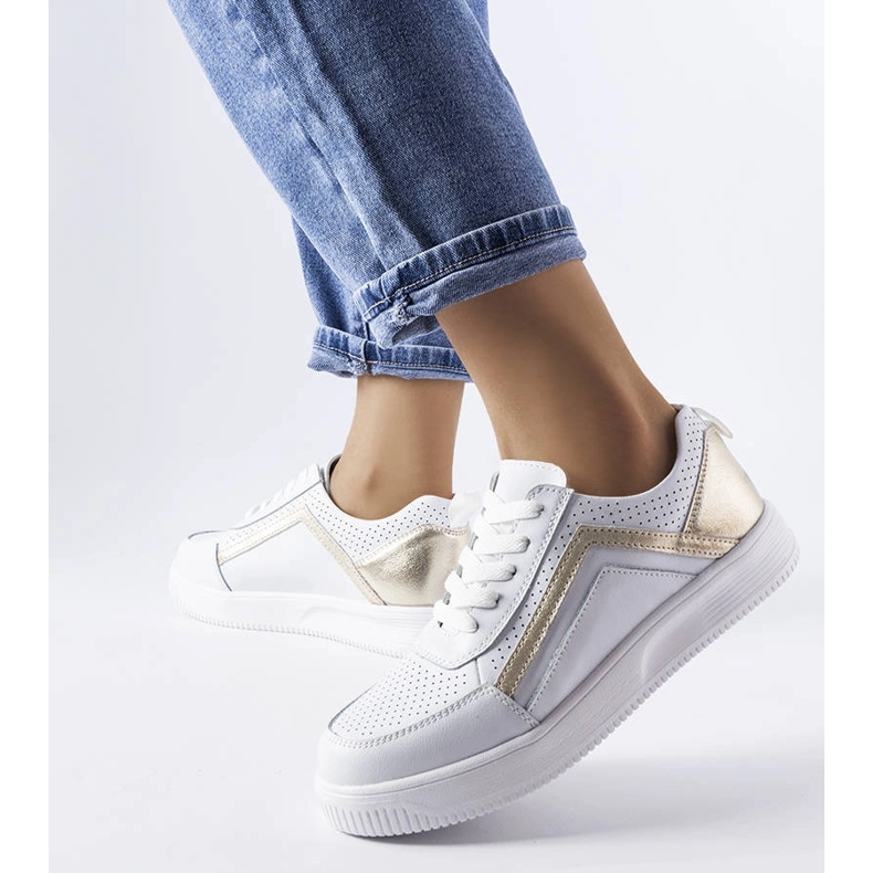 Bijele kožne cipele s perforacijama iz Gillesa bijela 1