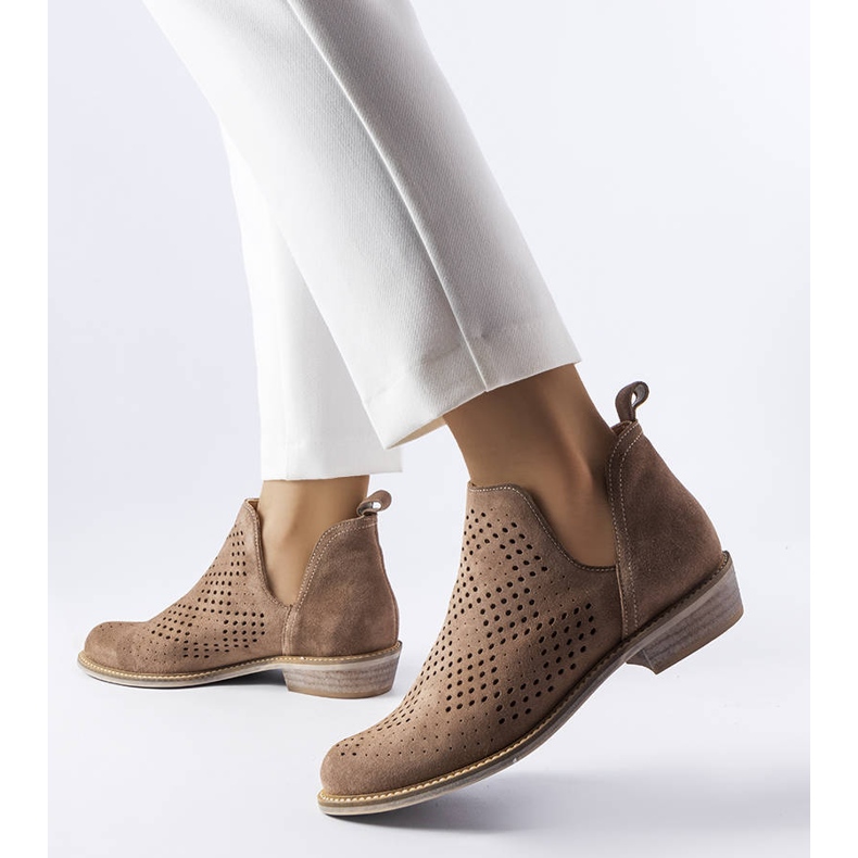 BM Karino smeđe ažurne kožne čizme smeđa 2