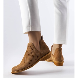 Karino ažurne kožne čizme karamele smeđa 1