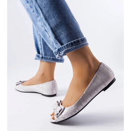 Sive metalik balerinke s mašnom marke Hawk siva 1