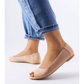 Bež ažur balerinke od Agate 1