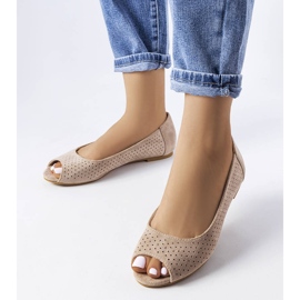 Bež ažur balerinke od Agate 1