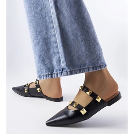 Crne Ruckman sandale sa špicastim vrhom crno 1