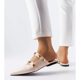 Ruckmanove bež sandale na špicasti vrh 1