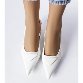 Bijele Gougeon sandale na nisku petu bijela 1