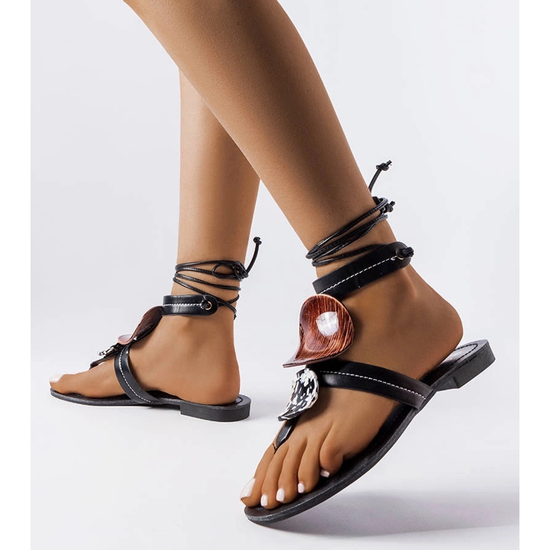 Moines crne ukrasne sandale crna 1